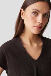 Détail de T-shirt brun foncé avec structure de Opus pour Femmes