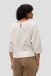 Le dos de T-shirt chiné écru-brun à manches chauve-souris de Opus pour Femmes