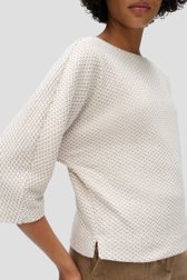 Détail de T-shirt chiné écru-brun à manches chauve-souris de Opus pour Femmes