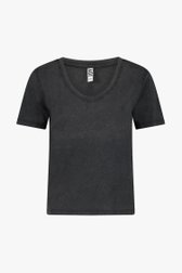 T-shirt col en V noir de JDY pour Femmes