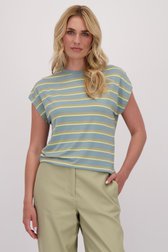 Le devant de T-shirt doux à rayures de Libelle pour Femmes