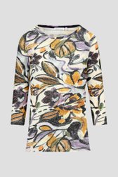 T-shirt doux avec imprimé de feuillage coloré de Bicalla pour Femmes