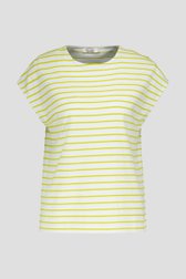 T-shirt écru à motif rayé jaune-vert de Liberty Loving nature pour Femmes
