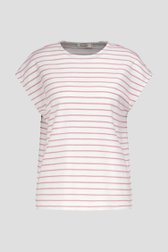 T-shirt écru à motif rayé rose clair de Liberty Loving nature pour Femmes