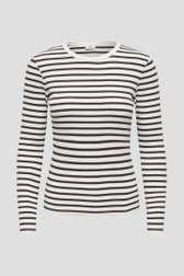 Photo produit 1 de T-shirt écru à rayures brunes de JDY pour Femmes