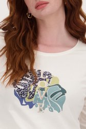 Détail de T-shirt écru avec imprimé de Libelle pour Femmes