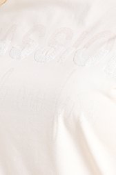 T-shirt écru avec lettrage brillant  de Bicalla pour Femmes