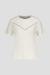 Photo produit 1 de T-shirt écru avec pierres argentées de D'Auvry pour Femmes