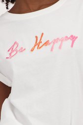 T-shirt écru imprimé graphique de Geisha pour Femmes