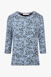 T-shirt en noir et bleu clair avec imprimé floral
 de Bicalla pour Femmes
