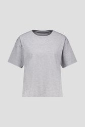 T-shirt gris à col rond de Liberty Island pour Femmes