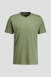 Photo produit 1 de T-shirt gris en coton à col en V de Liberty Island pour Hommes