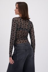 Le dos de T-shirt gris en mesh avec broderie de JDY pour Femmes