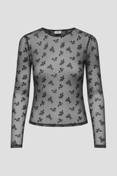 Photo produit 1 de T-shirt gris en mesh avec broderie de JDY pour Femmes