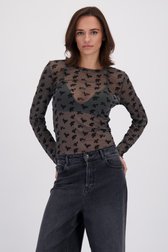 Le devant de T-shirt gris en mesh avec broderie de JDY pour Femmes