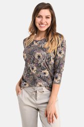 T-shirt gris-violet à imprimé paisley fin de Bicalla pour Femmes