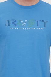 T-shirt imprimé bleu de Ravøtt pour Hommes