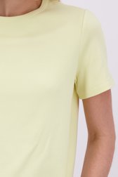 Détail de T-shirt jaune à col rond de Liberty Island pour Femmes