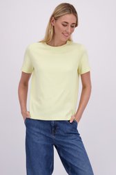 Le devant de T-shirt jaune à col rond de Liberty Island pour Femmes