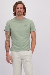 Le devant de T-shirt kaki en coton de Superdry pour Hommes