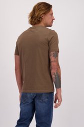 Le dos de T-shirt marron à col en V de Liberty Island pour Hommes