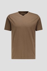 Photo produit 1 de T-shirt marron à col en V de Liberty Island pour Hommes