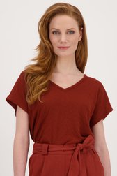 T-shirt marron avec motif ajouré de Libelle pour Femmes