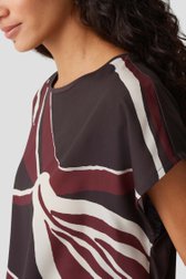 T-shirt marron foncé avec imprimé abstrait de Opus pour Femmes