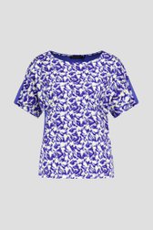 T-shirt met print in blauw, geel en wit van Claude Arielle voor Dames
