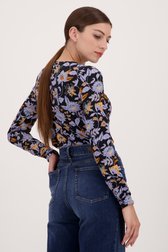 T-shirt noir à imprimé floral délicat de More & More pour Femmes