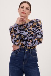 T-shirt noir à imprimé floral délicat de More & More pour Femmes