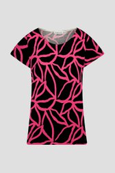 T-shirt noir à imprimé rose de Bicalla pour Femmes