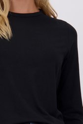 Détail de T-shirt noir à manches longues de Liberty Island pour Femmes