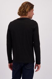 Le dos de T-shirt noir à manches longues de Liberty Island pour Hommes