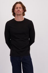 Le devant de T-shirt noir à manches longues de Liberty Island pour Hommes