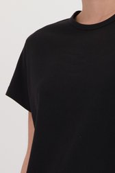 T-shirt noir avec col rond de Liberty Island pour Femmes
