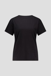 T-shirt noir avec col rond de Liberty Island pour Femmes