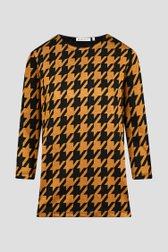 T-shirt ocre à imprimé noir	 de Bicalla pour Femmes