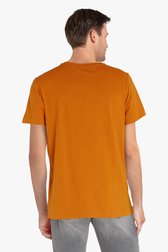 T-shirt orange à imprimé blanc de Ravøtt pour Hommes
