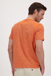 T-shirt orange à imprimé fin de Ravøtt pour Hommes