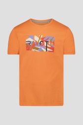 T-shirt orange avec imprimé  de Ravøtt pour Hommes
