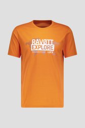 T-shirt orange avec imprimé de Ravøtt pour Hommes