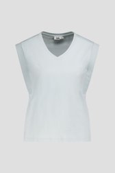 T-shirt pastel turquoise à col en V de Louise pour Femmes