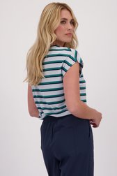 Le dos de T-shirt rayé à manches courtes de Libelle pour Femmes