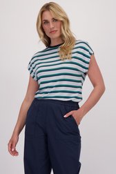 Le devant de T-shirt rayé à manches courtes de Libelle pour Femmes