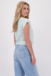 Le dos de T-shirt rayé bleu-vert de Libelle pour Femmes