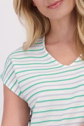 Détail de T-shirt rayé bleu-vert de Libelle pour Femmes