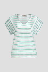 Photo produit 1 de T-shirt rayé bleu-vert de Libelle pour Femmes