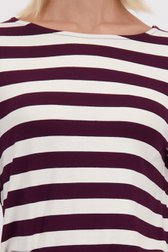Détail de T-shirt rayé bordeaux à manches 3/4 de More & More pour Femmes