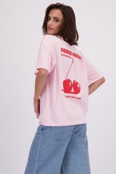 Le devant de T-shirt rose avec imprimé au dos de JDY pour Femmes